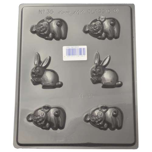 Pigs and Rabbits Chocolate Mould - Click Image to Close